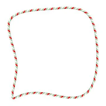 Candy cane frame border for christmas design isolated on white background Stock Illustration