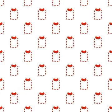 Candy cane frame seamless holiday pattern with red bows Illustrazione stock