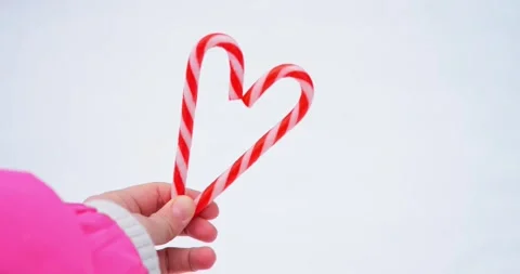 Candy cane heart frames sweet marketing opportunity, highlighting marketing Stock Footage 302390422