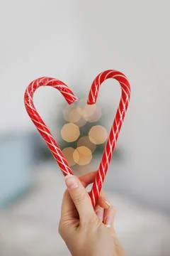Candy cane heart Foto stock
