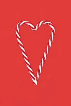 Candy Cane Heart Shape Abstract Decoration Romantic Design Foto stock