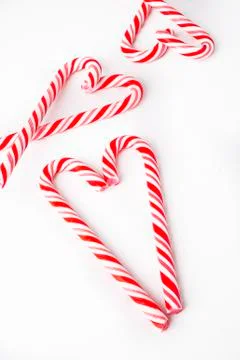 Candy cane heart on white background Stock Photos