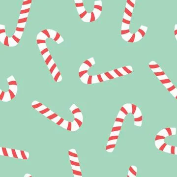 Candy cane holiday seamless pattern. Merry Christmas and Happy New Year Stock Illustration