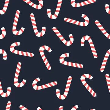 Candy cane holiday seamless pattern. Merry Christmas and Happy New Year Illustrazione stock