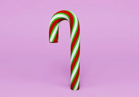 Candy Cane icon 3d illustration on Violet background Stock Illustration