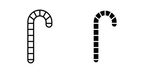 Candy Cane icon in black and white. vector icon pack for websites Stock Illustration