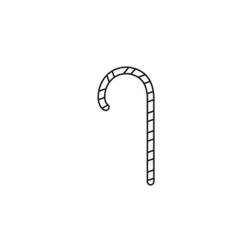 Candy cane icon, Christmas peppermint, vector graphics, a  linea Stock Illustration