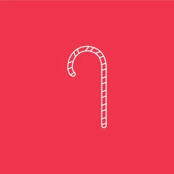 Candy cane icon, Christmas peppermint, vector graphics, a  linea Stock Illustration