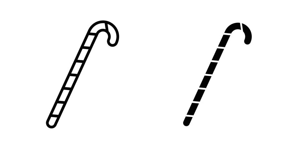 Candy Cane icon concept logo design collection Stock Illustration