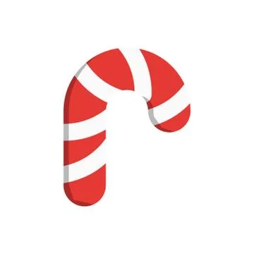 Candy cane icon design with white background. flat design style. vector illustra Stock Illustration