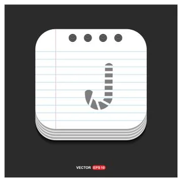 Candy cane icon Gray icon on Notepad Style template Vector EPS 10 Free Icon 스톡 일러스트