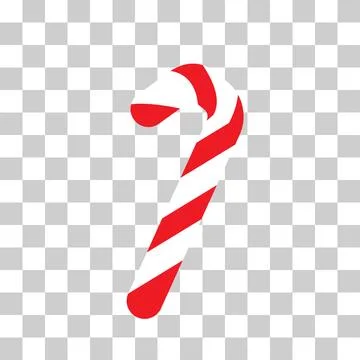 Candy Cane icon on transparent background. Christmas Cane Shaped Stick 스톡 일러스트