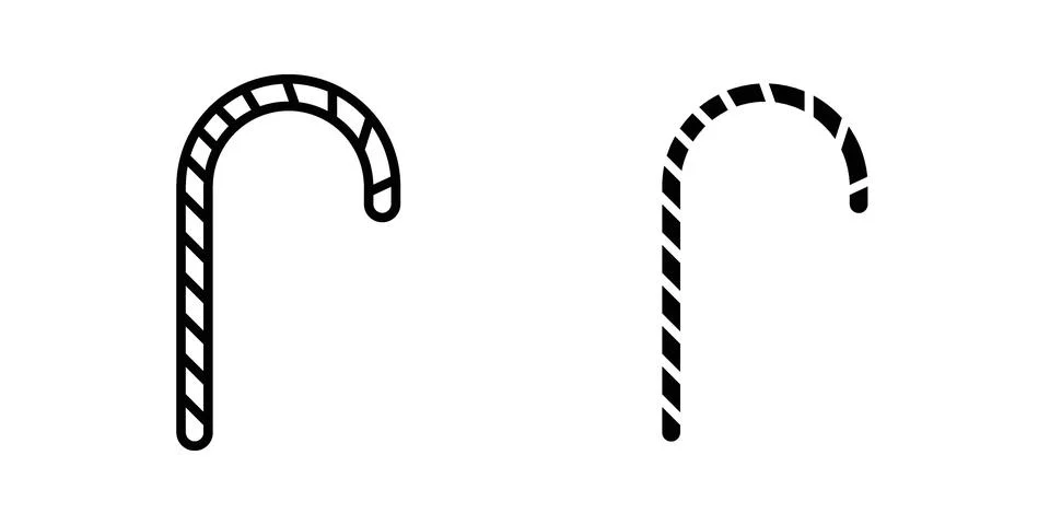 Candy Cane icon vector design illustrations Stock Illustration