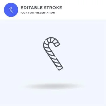Candy Cane icon vector, filled flat sign, solid pictogram isolated on white,  Stock Illustration