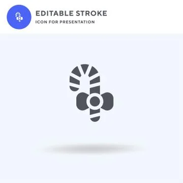 Candy Cane icon vector, filled flat sign, solid pictogram isolated on white,  Stock Illustration