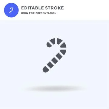 Candy Cane icon vector, filled flat sign, solid pictogram isolated on white Stock Illustration