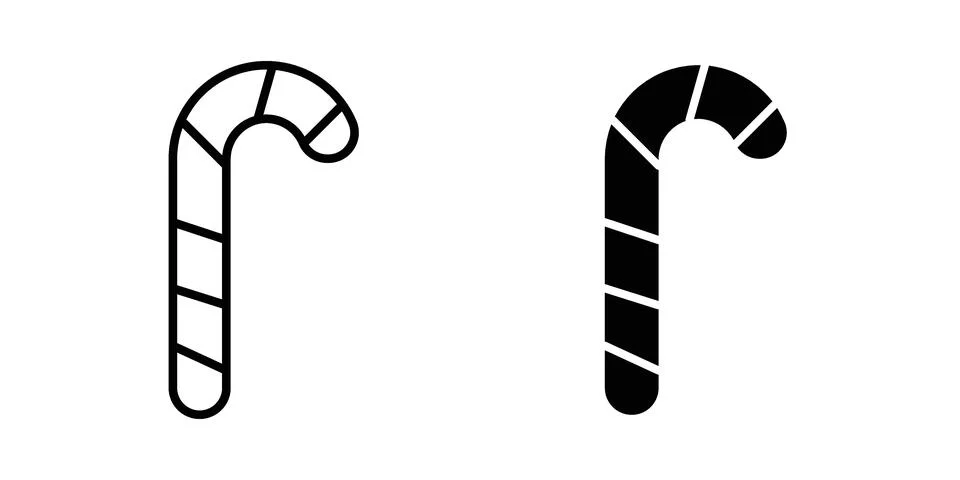 Candy Cane icon vector, illustration icon set Stock Illustration