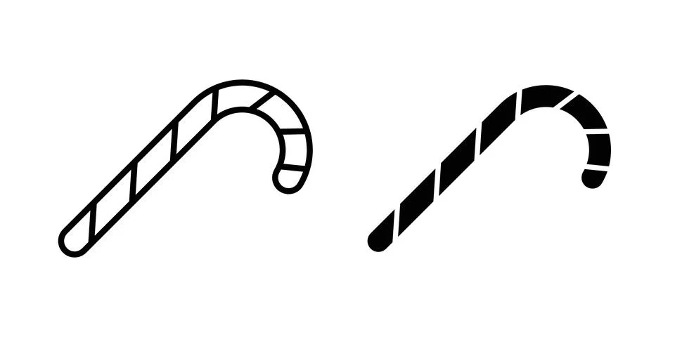 Candy Cane icon vector, symbol, logo illustrations Illustrazione stock