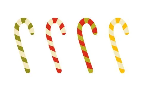 Candy cane illustration set Stock Illustration