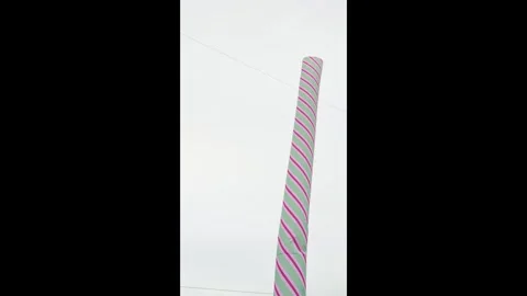 Candy Cane Inflatable Decorations Waving in the Wind 스톡 동영상 323681793