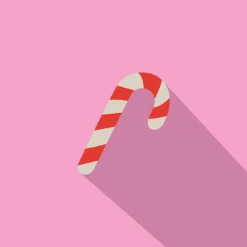 Candy Cane Isolated on Pink Background Vector Stock Illustration