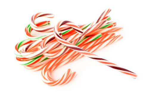 Candy cane isolated on white background Stock Photos