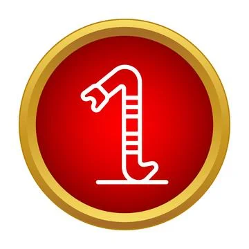 Candy cane line art icon in simple style Stock Illustration