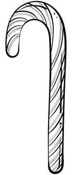 Candy cane line art Stock Illustration