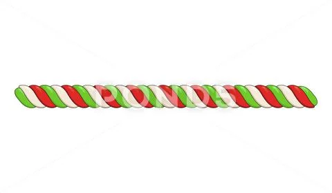 Candy cane line divider isolated on white background. xmas twisted ...