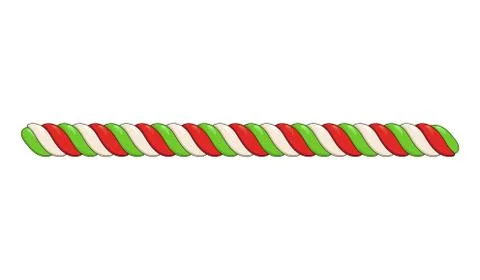 Candy cane line divider isolated on white background. xmas twisted peppermint Stock Illustration