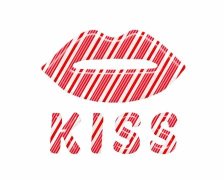 Candy cane lips you want to kiss Stock Illustration