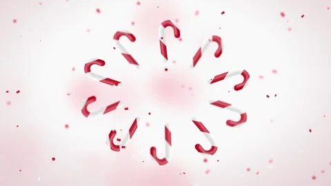 Candy Cane Orbit Animation Christmas Holiday Motion Graphics Sweet Treats Stock Footage 345938077