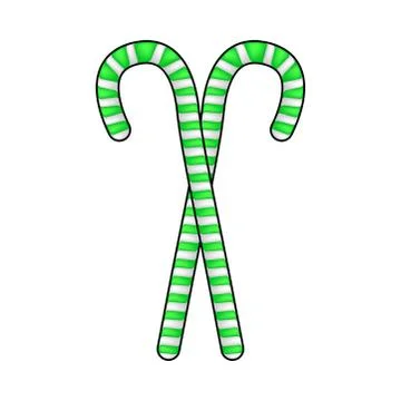 Candy cane pair for christmas design isolated on white background Stock Illustration