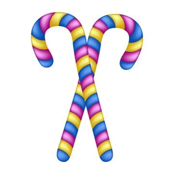Candy cane pair for christmas design isolated on white background Stock Illustration