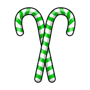 Candy cane pair for christmas design isolated on white background Stock Illustration