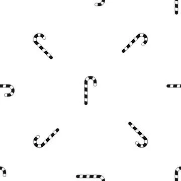 Candy cane pattern seamless black Illustrazione stock