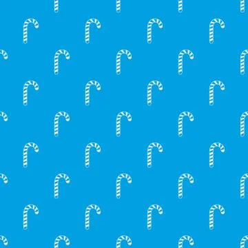 Candy cane pattern seamless blue Stock Illustration