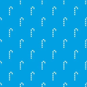 Candy cane pattern seamless blue Stock Illustration