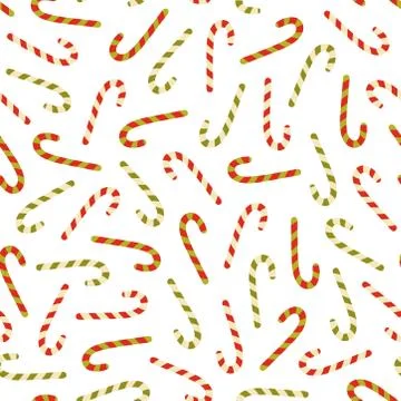 Candy cane pattern on white background Stock Illustration