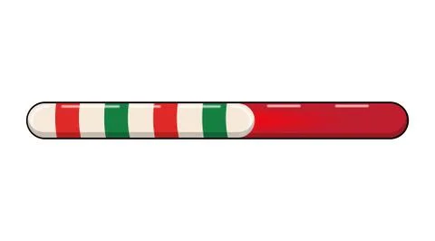 Candy cane progress bar Vector illustration isolated on white background. Red Stock Illustration