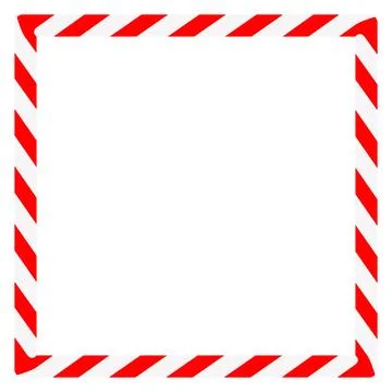 Candy cane rectangle frame. Christmas ribbon with red and white stripes. Gr.. Stock Illustration