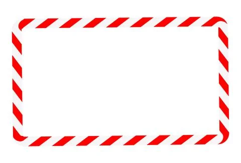 Candy cane rectangle frame. Christmas ribbon with red and white stripes. Gr.. Stock-Illustration