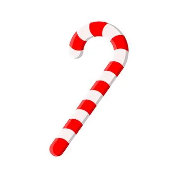 Candy cane with red and white stripes, ideal for Christmas and festive Stock Illustration