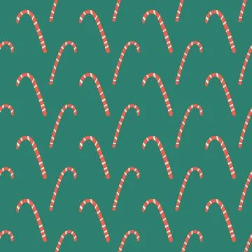 Candy cane, red white seamless Christmas pattern Stock Illustration