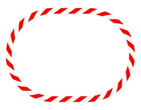 Candy cane round frame. Christmas ribbon with red and white stripes. Greeti.. Stockillustratie