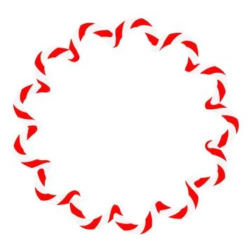Candy cane round frame. Christmas ribbon with red and white stripes. Greeti.. Stockillustratie