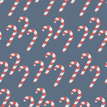 Candy cane. Seamless Christmas pattern of striped red and white lollipops. イラスト素材