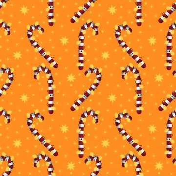 Candy cane seamless Christmas sugar stripe gifts pattern for wrapping paper Stock Illustration