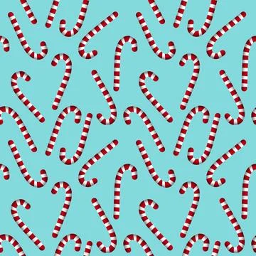 Candy cane seamless Christmas sugar stripe gifts pattern for wrapping paper Stock Illustration