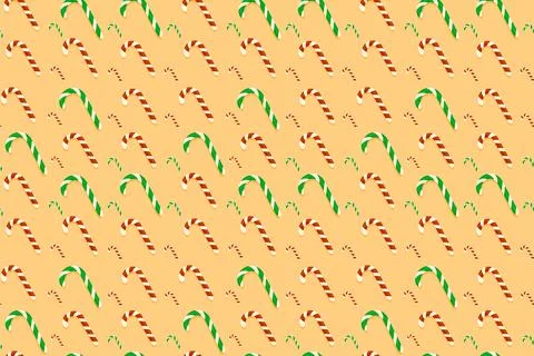 Candy cane seamless pattern. Caramel stick, lollipop illustration in doodle Stock Illustration